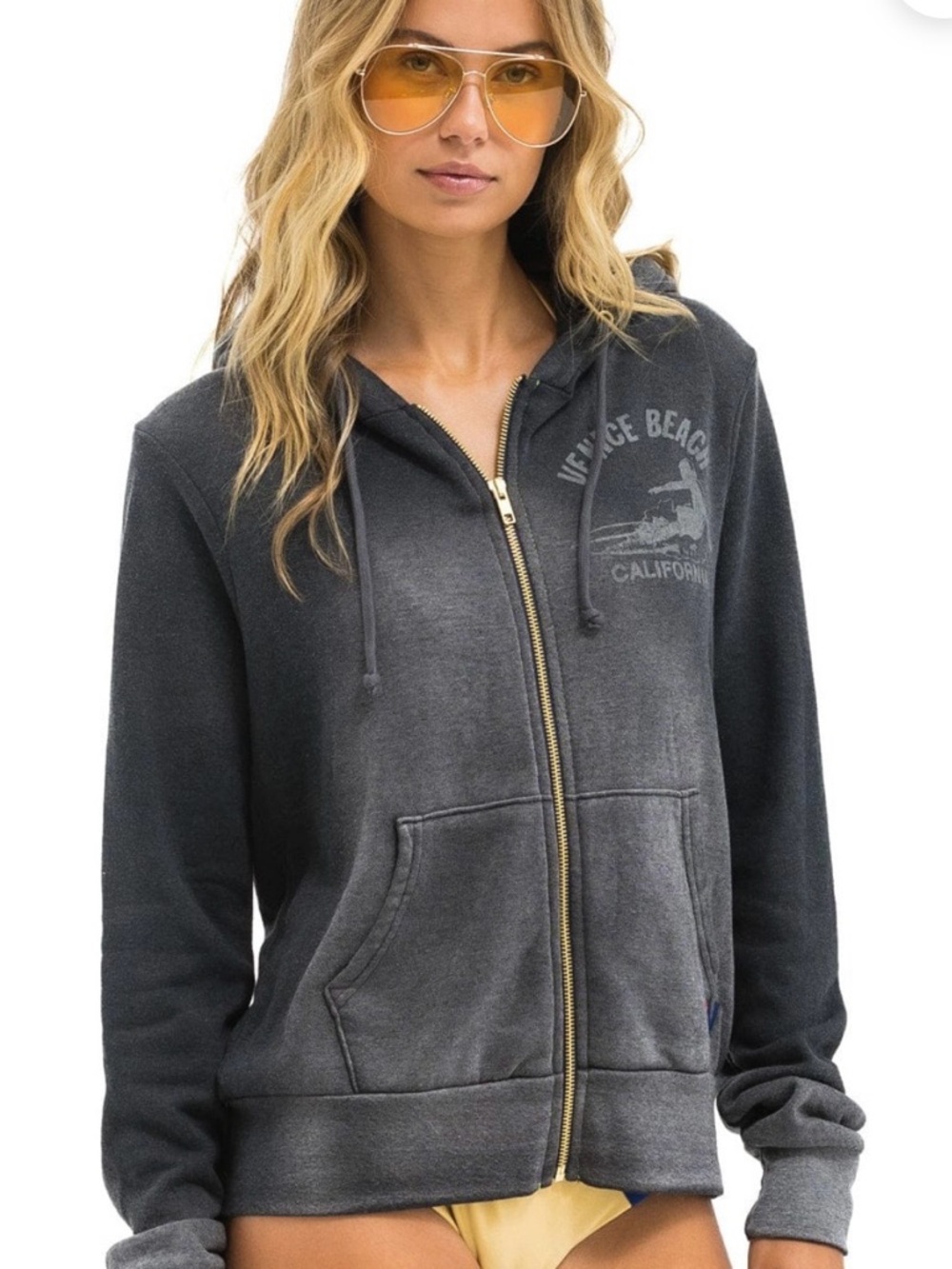Aviator Nation/Faded Smoke/Venice Surfer Zip Hoodie/NEW! SEALED! NEVER WORN! XXL - Picture 2 of 16